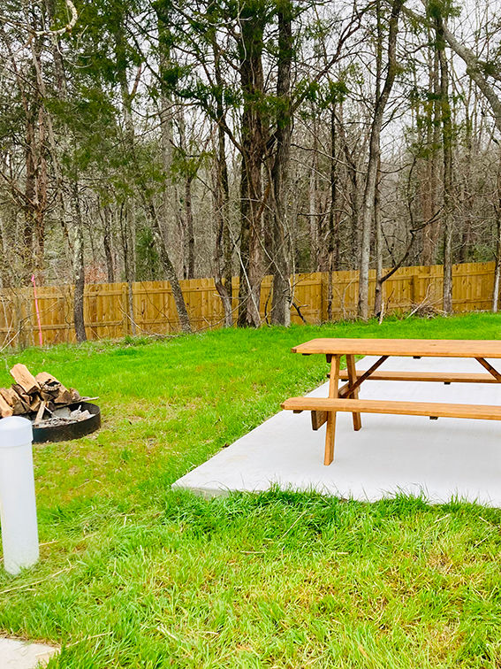 picnic table and fire pit for every pit
